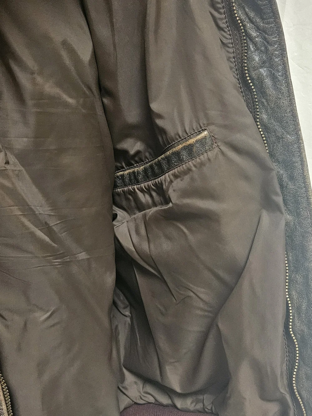 Banana Republic Distressed Vintage Brown Leather Bomber Jacket